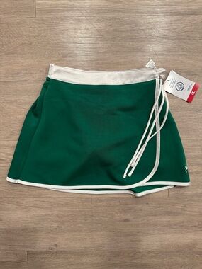 Champion Green Mini Wrap Skort with White Trim